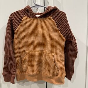 Cat & Jack Waffle Knit hoodie Sweater in Brown and Tan-sz 4T
